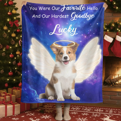 Personalized Blankets Blanket Custom KNT / White / 30x40in / 76x101cm Your Wings Were Ready But My Heart Was Not - Personalized Angel Dog Memorial Custom Blanket