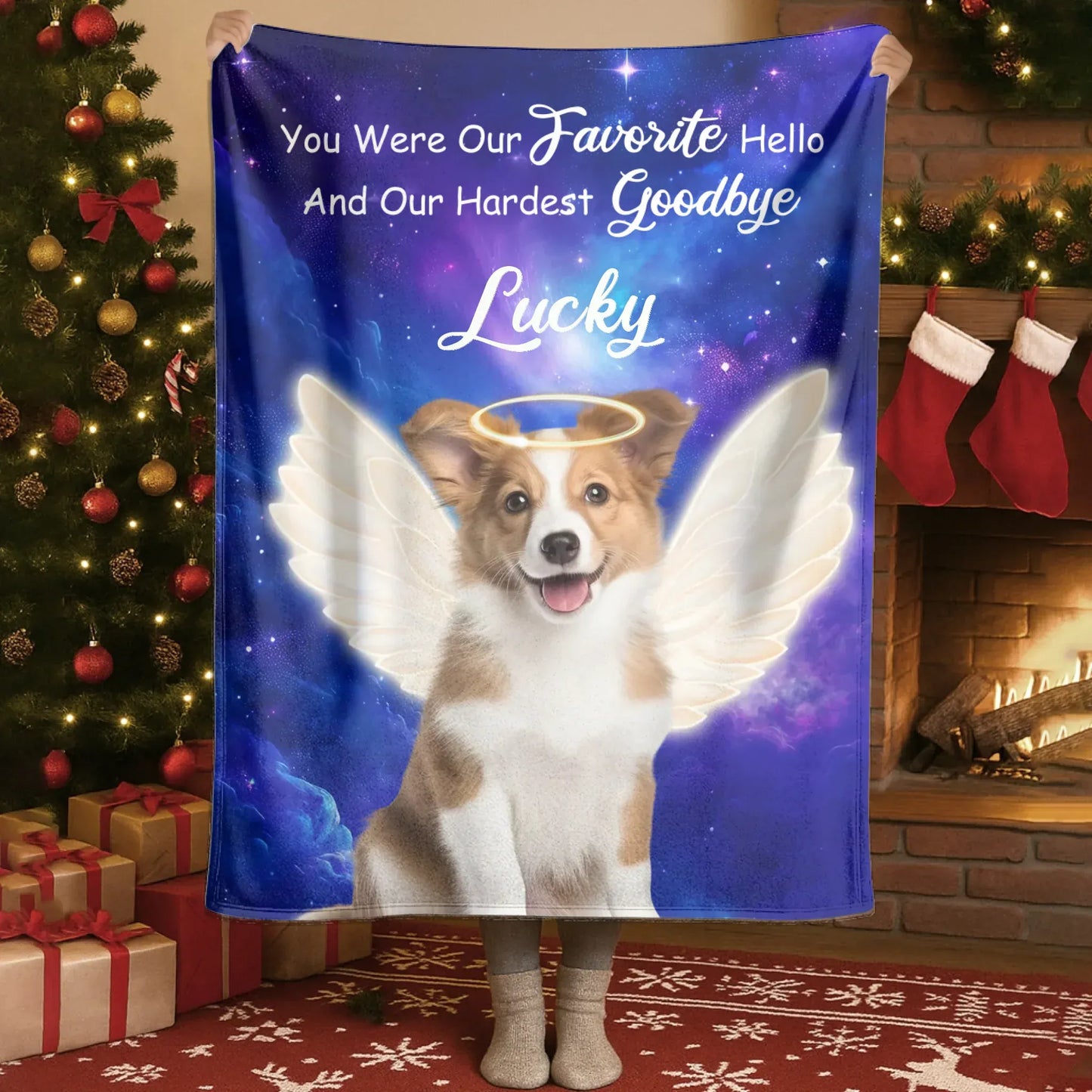 Personalized Blankets Your Wings Were Ready But My Heart Was Not - Personalized Angel Dog Memorial Custom Blanket
