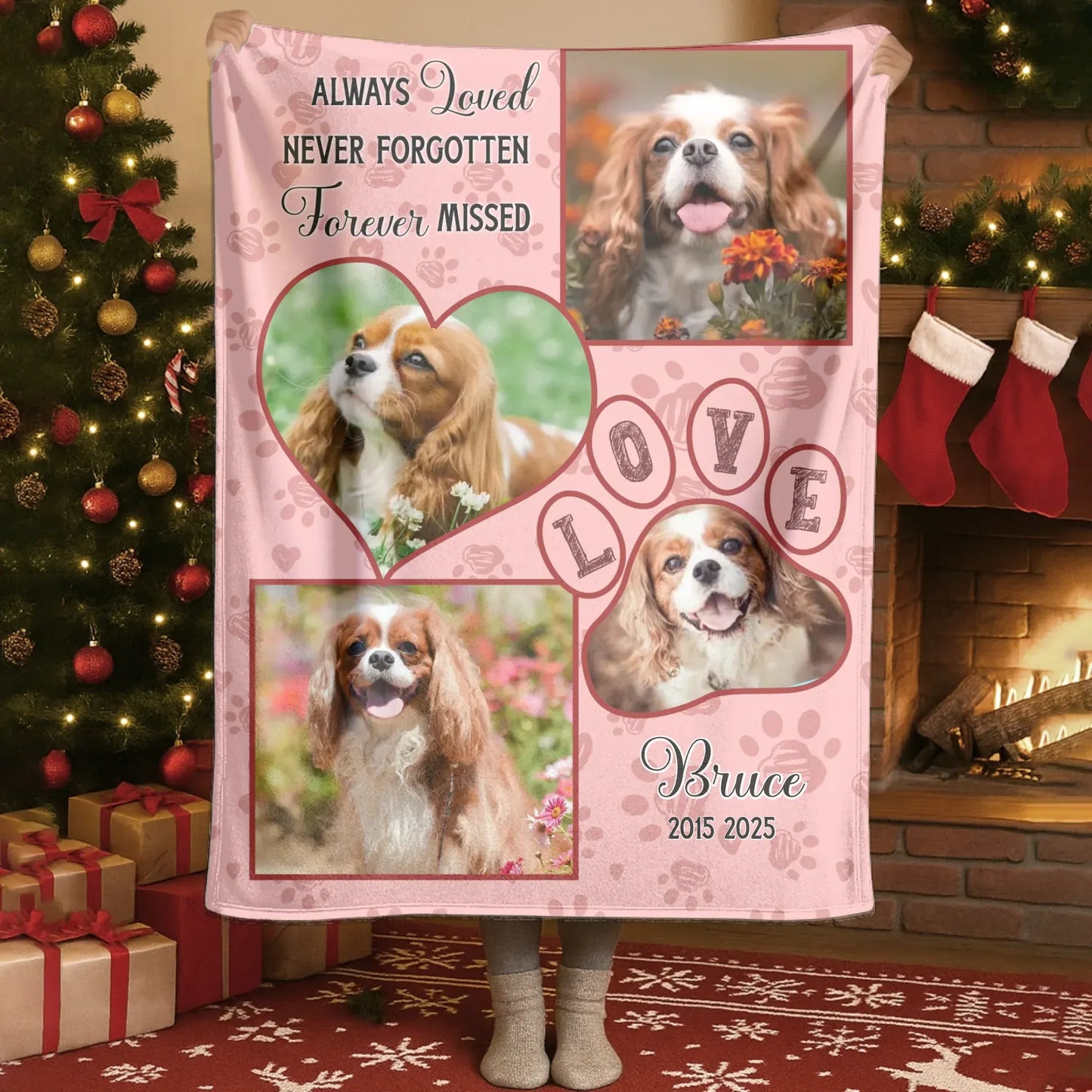 Personalized Blankets Always Loved Never Forgotten Forever Missed - Personalized Pet Memorial Photo Custom Blanket