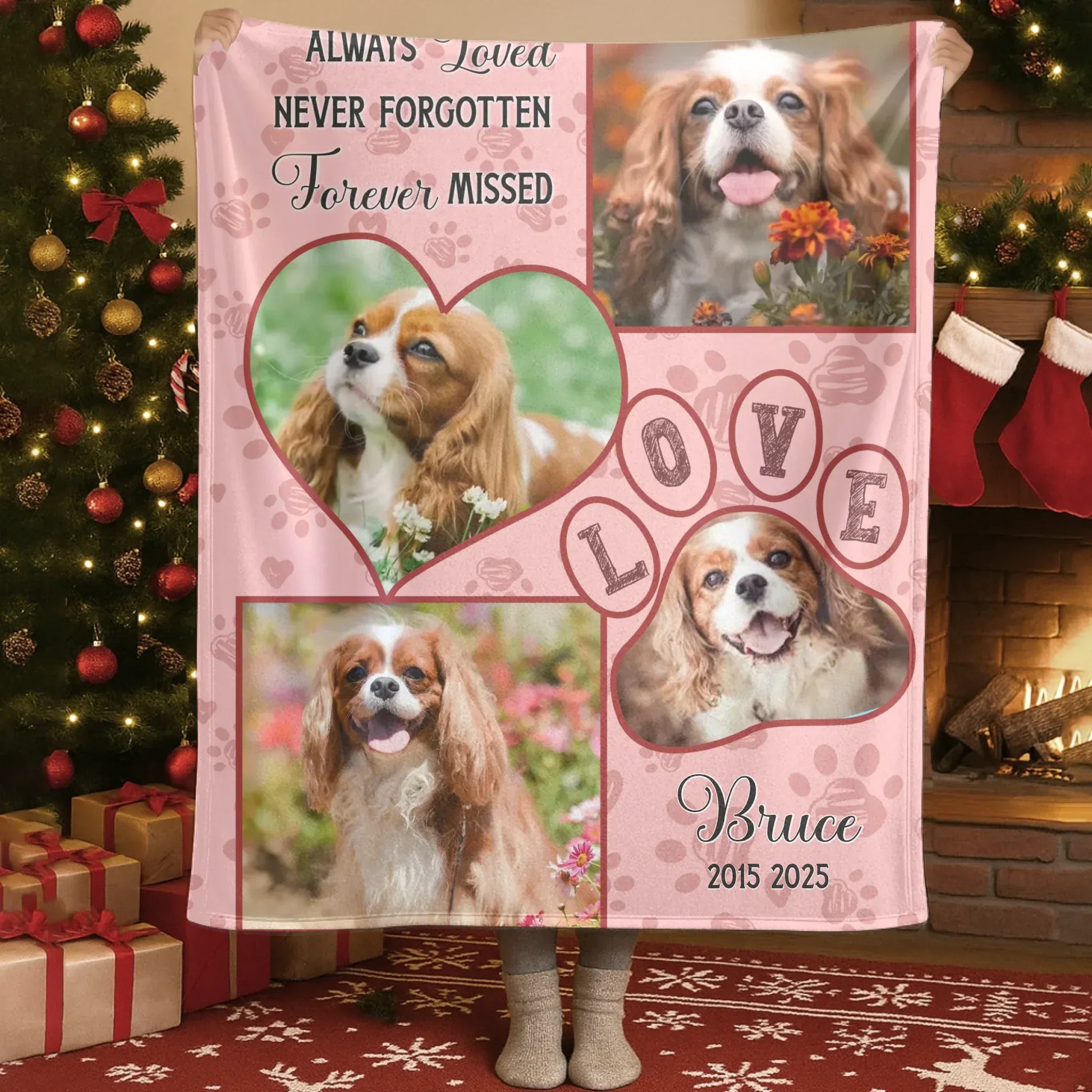 Personalized Blankets Blanket Custom KNT / White / 30x40in / 76x101cm Always Loved Never Forgotten Forever Missed - Personalized Pet Memorial Photo Custom Blanket
