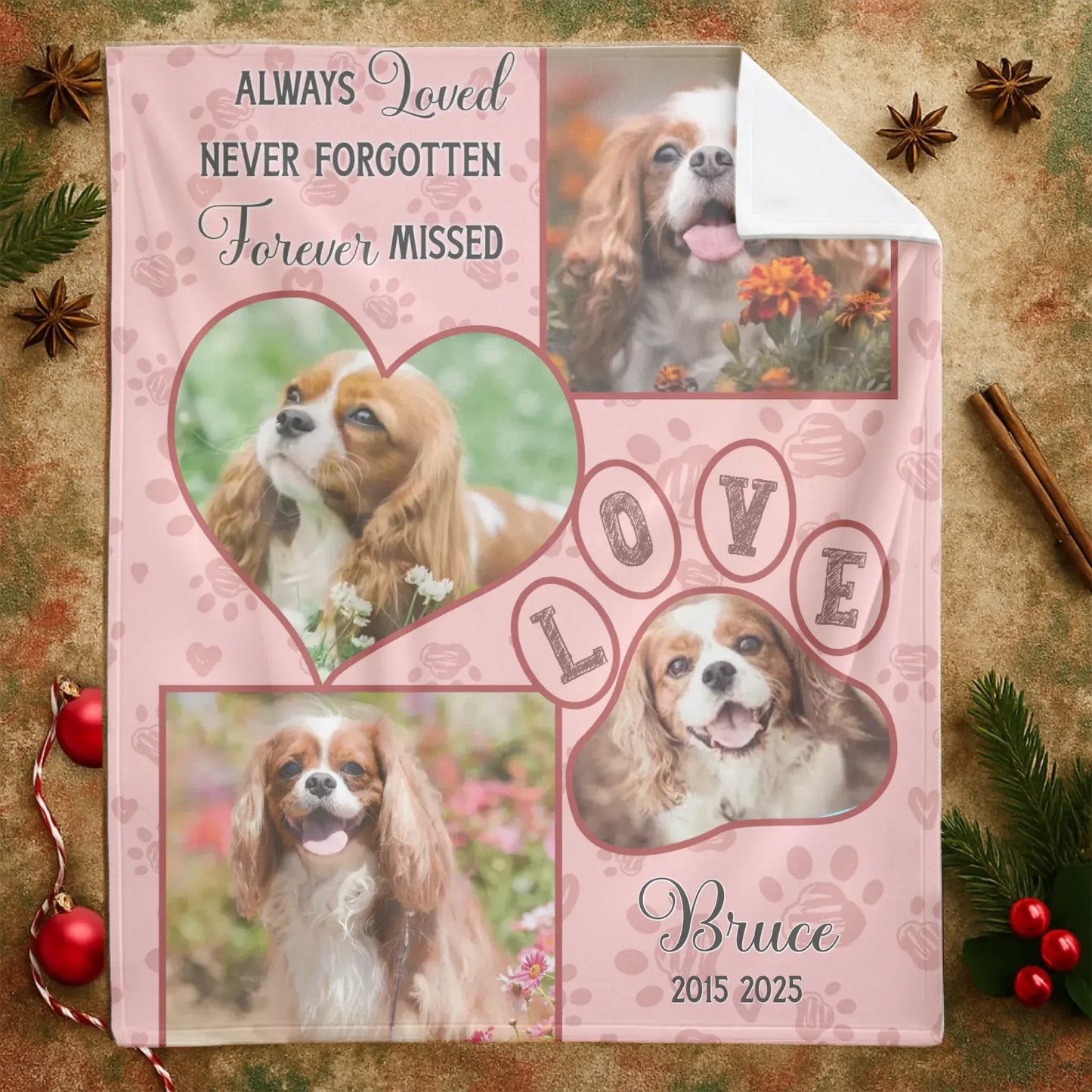 Personalized Blankets Always Loved Never Forgotten Forever Missed - Personalized Pet Memorial Photo Custom Blanket