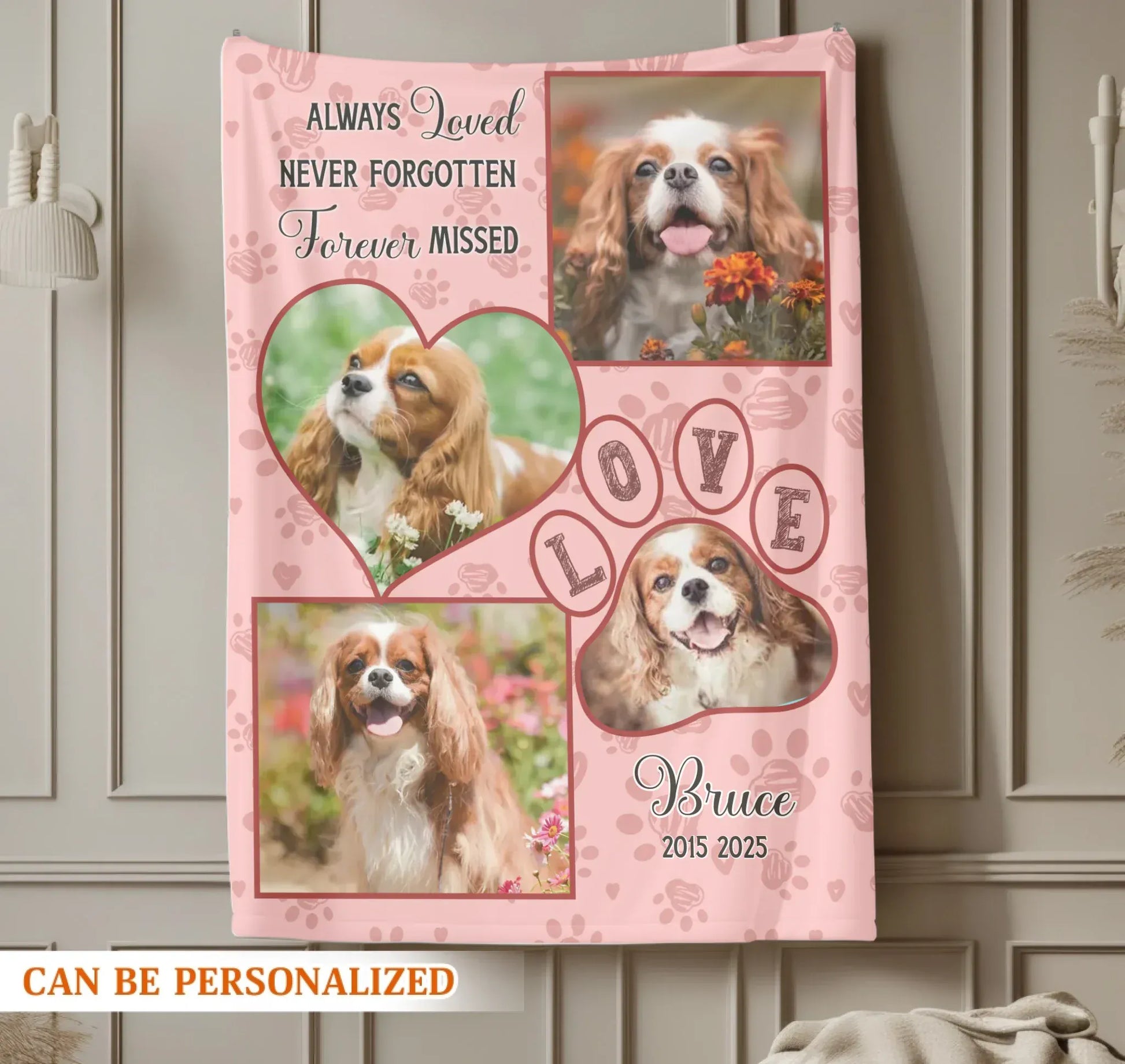 Personalized Blankets Always Loved Never Forgotten Forever Missed - Personalized Pet Memorial Photo Custom Blanket