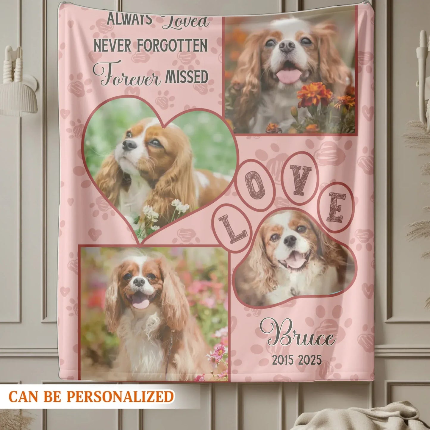 Personalized Blankets Always Loved Never Forgotten Forever Missed - Personalized Pet Memorial Photo Custom Blanket