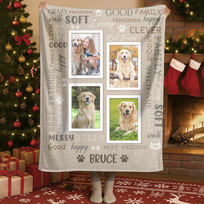 Personalized Blankets Dog Wall Of Characters Words - Personalized Pet Meaningful Photo Custom Blanket