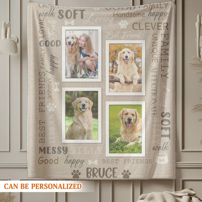 Personalized Blankets Dog Wall Of Characters Words - Personalized Pet Meaningful Photo Custom Blanket