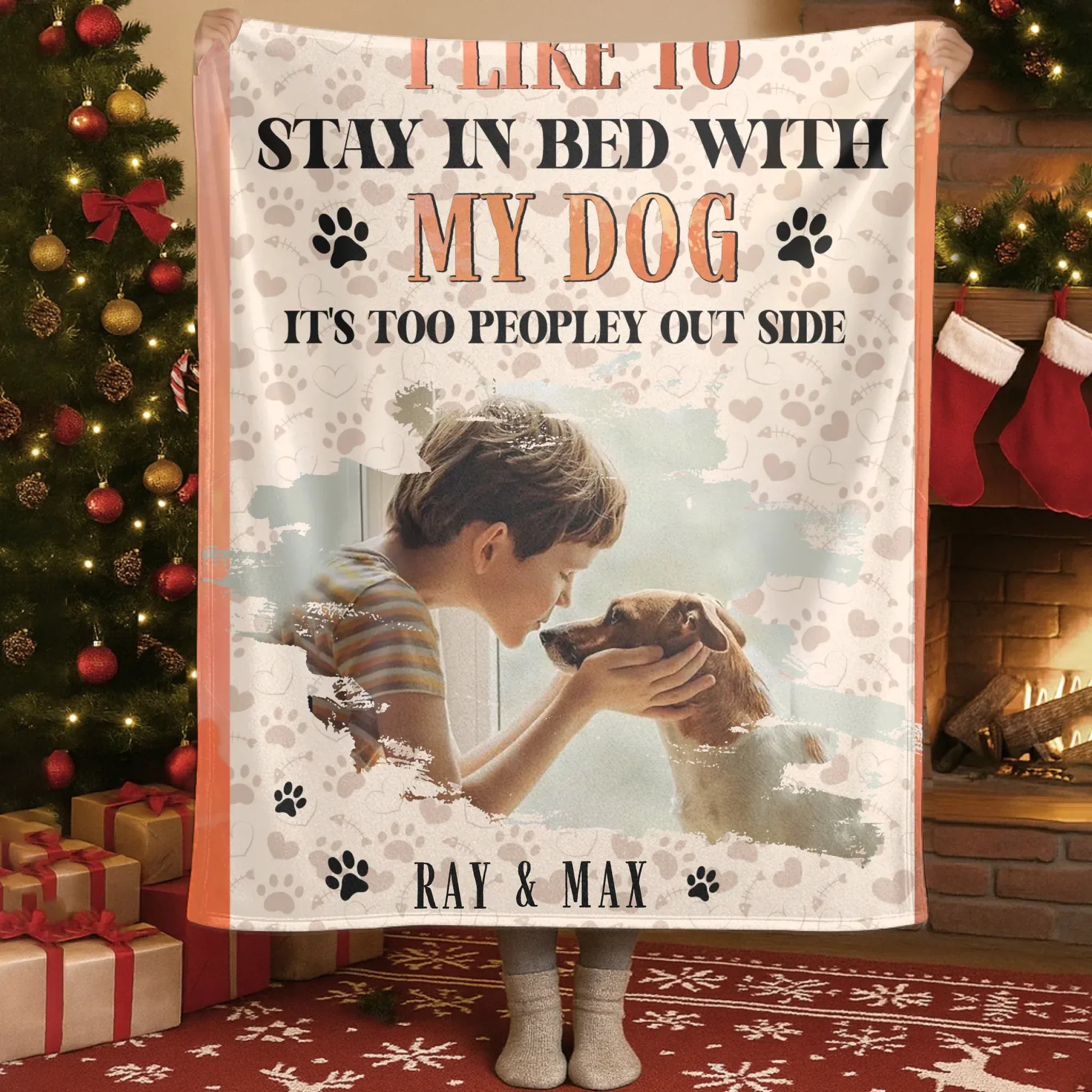 Personalized Blankets Blanket Custom KNT / White / 30x40in / 76x101cm Too Peopley Out Side - Personalized Dog Lover Photo & Name Custom Blanket