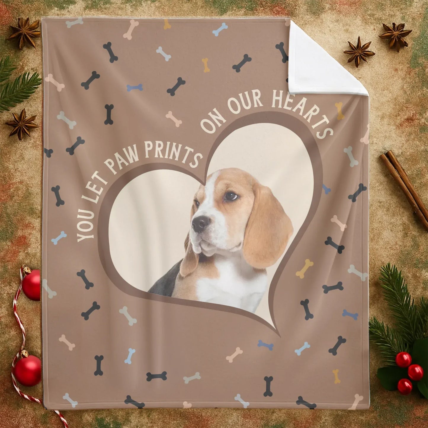 Personalized Blankets You Left Paw Prints On Our Hearts - Personalized Dog Memorial Photo Custom Blanket