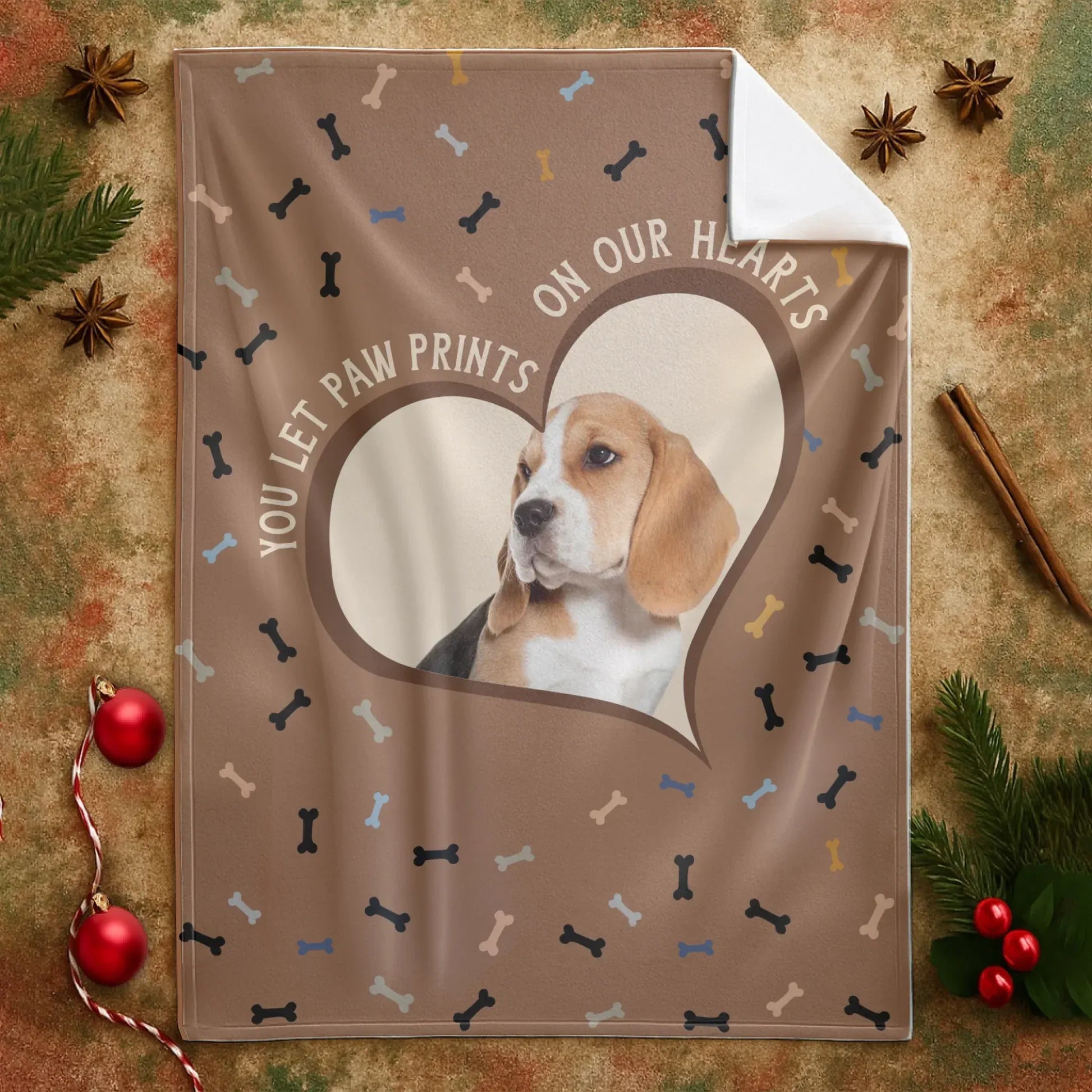 Personalized Blankets You Left Paw Prints On Our Hearts - Personalized Dog Memorial Photo Custom Blanket