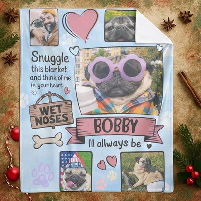 Personalized Blankets Snuggle This Blanket And Think Of Me - Personalized Dog Photo Collage Custom Blanket
