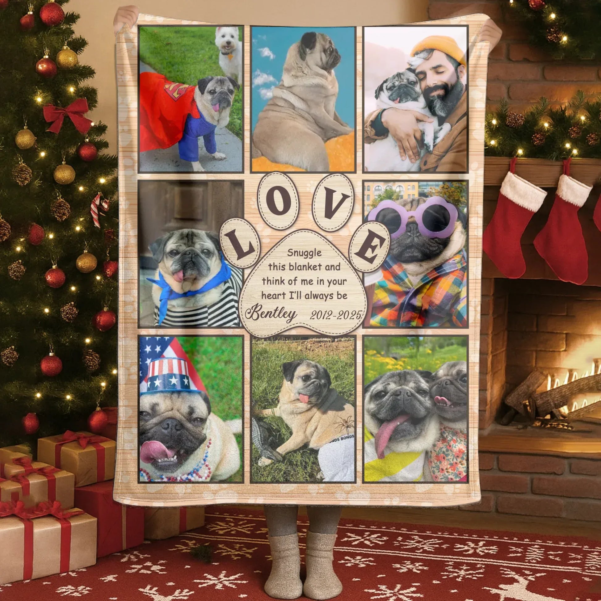 Personalized Blankets Snuggle This Blanket And Think Of Me - Personalized Pug Memorial Custom Blanket