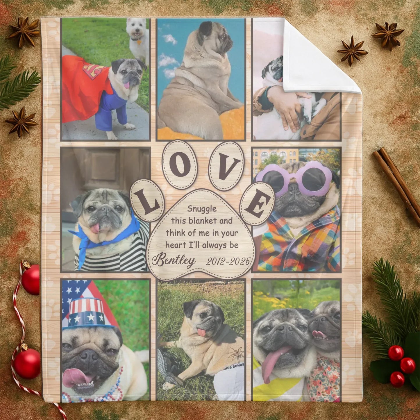 Personalized Blankets Snuggle This Blanket And Think Of Me - Personalized Pug Memorial Custom Blanket