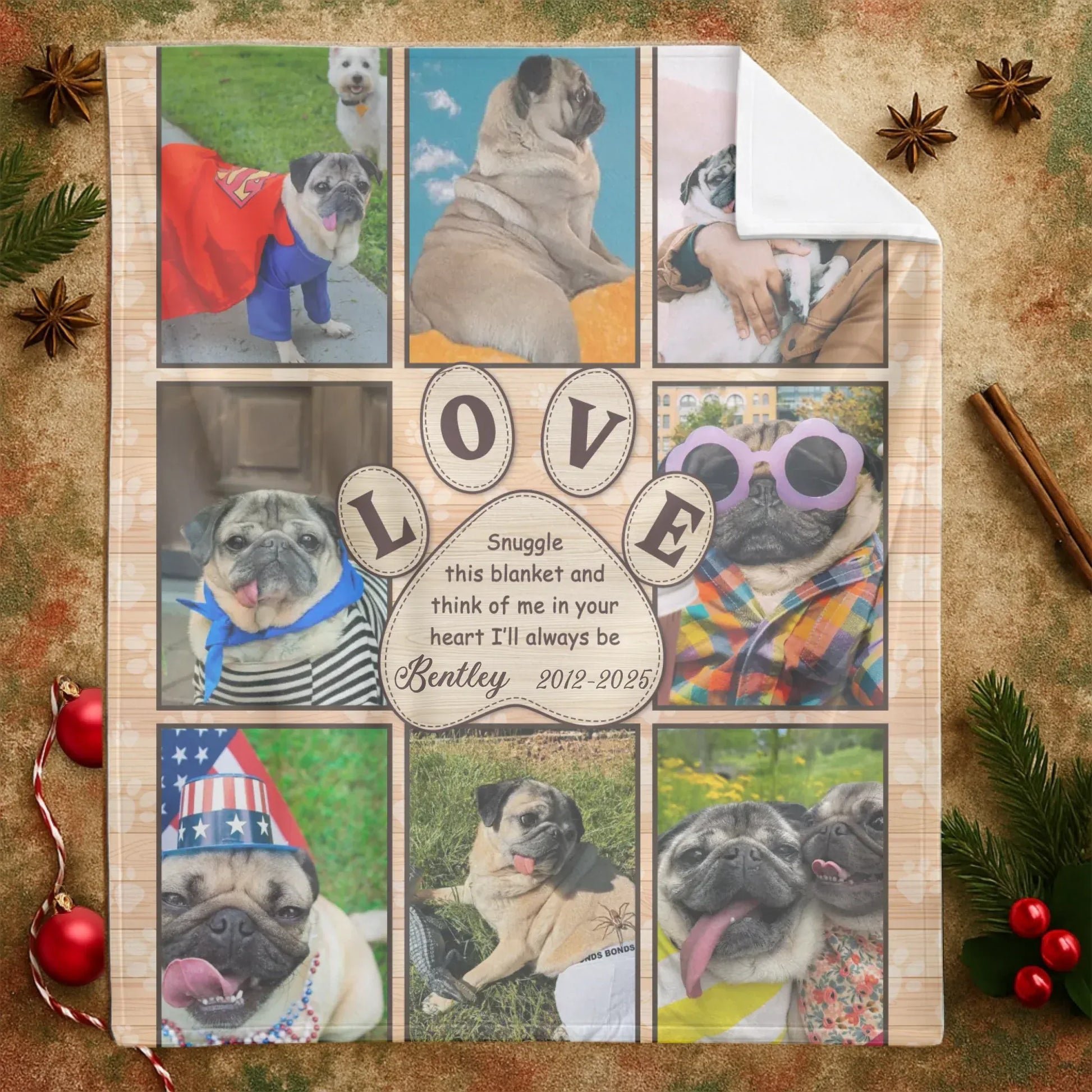 Personalized Blankets Snuggle This Blanket And Think Of Me - Personalized Pug Memorial Custom Blanket