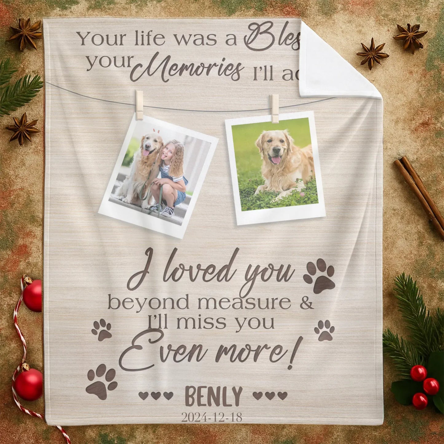 Personalized Blankets Your Life Was A Blessing - Personalized Dog Memorial Photo Custom Blanket