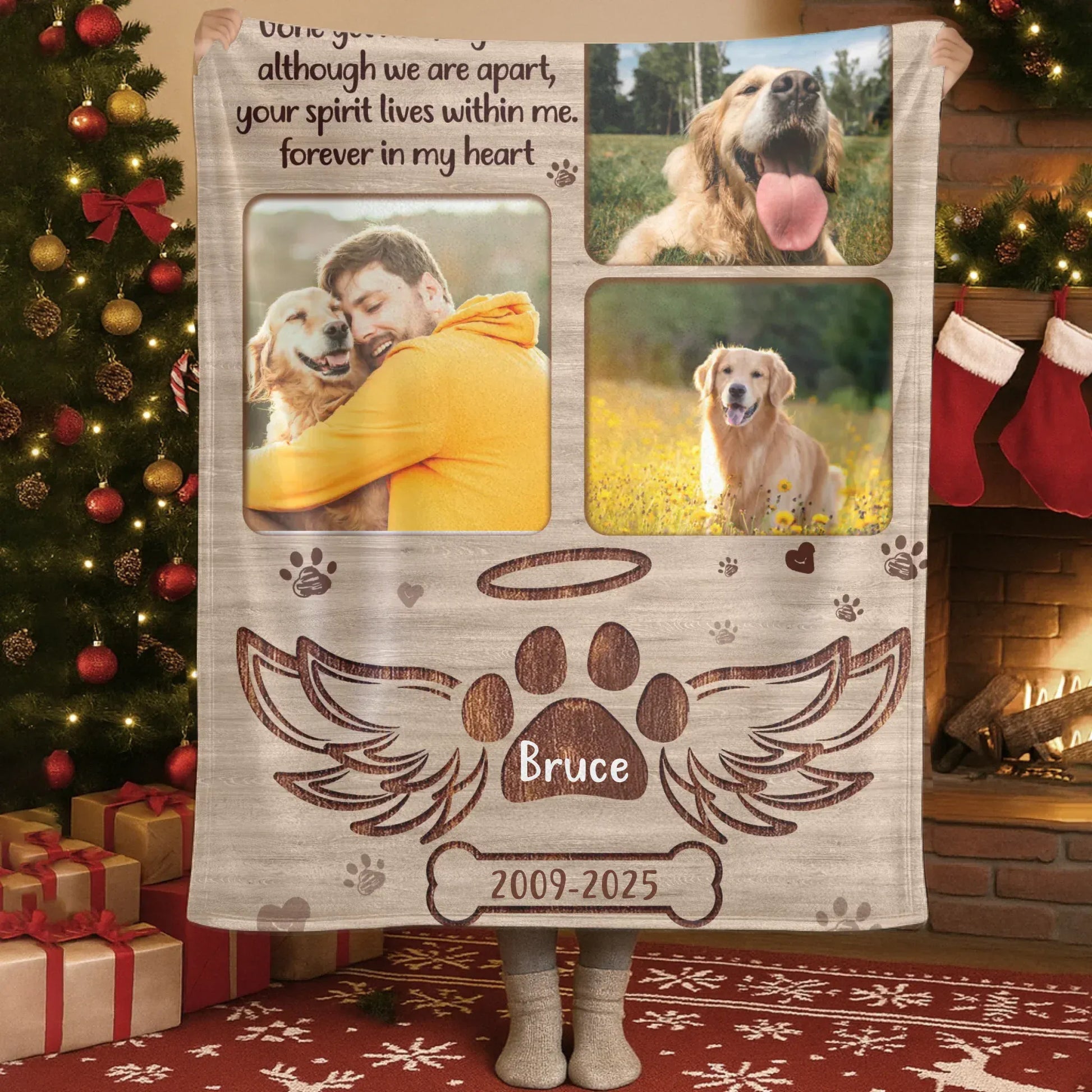 Personalized Blankets Blanket Custom KNT / White / 30x40in / 76x101cm Gone Yet Not Forgotten - Personalized Pet Loss Photo Name & Year Custom Blanket