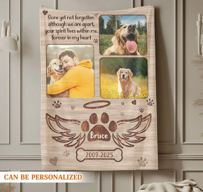 Personalized Blankets Gone Yet Not Forgotten - Personalized Pet Loss Photo Name & Year Custom Blanket