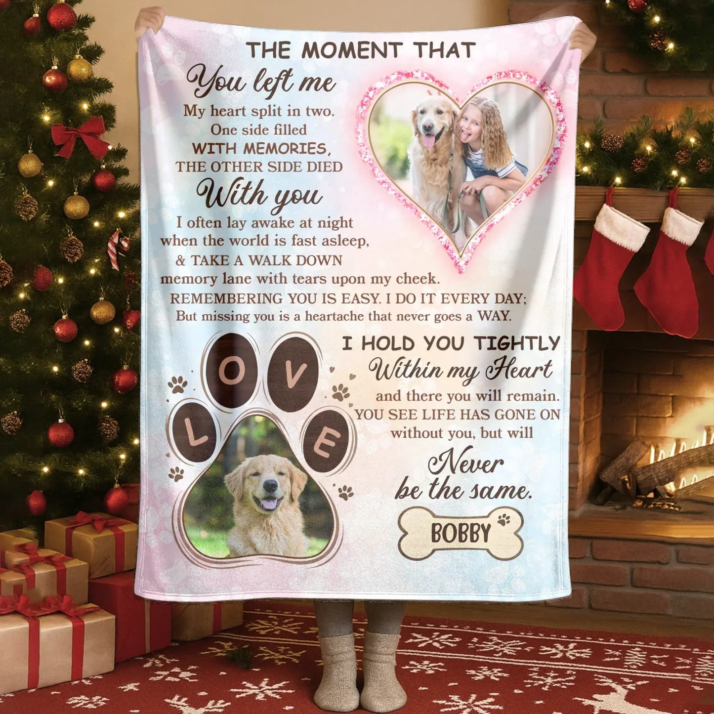 Personalized Blankets The Moment That You Left Me – Personalized Pet Loss Poem Custom Cozy Blanket