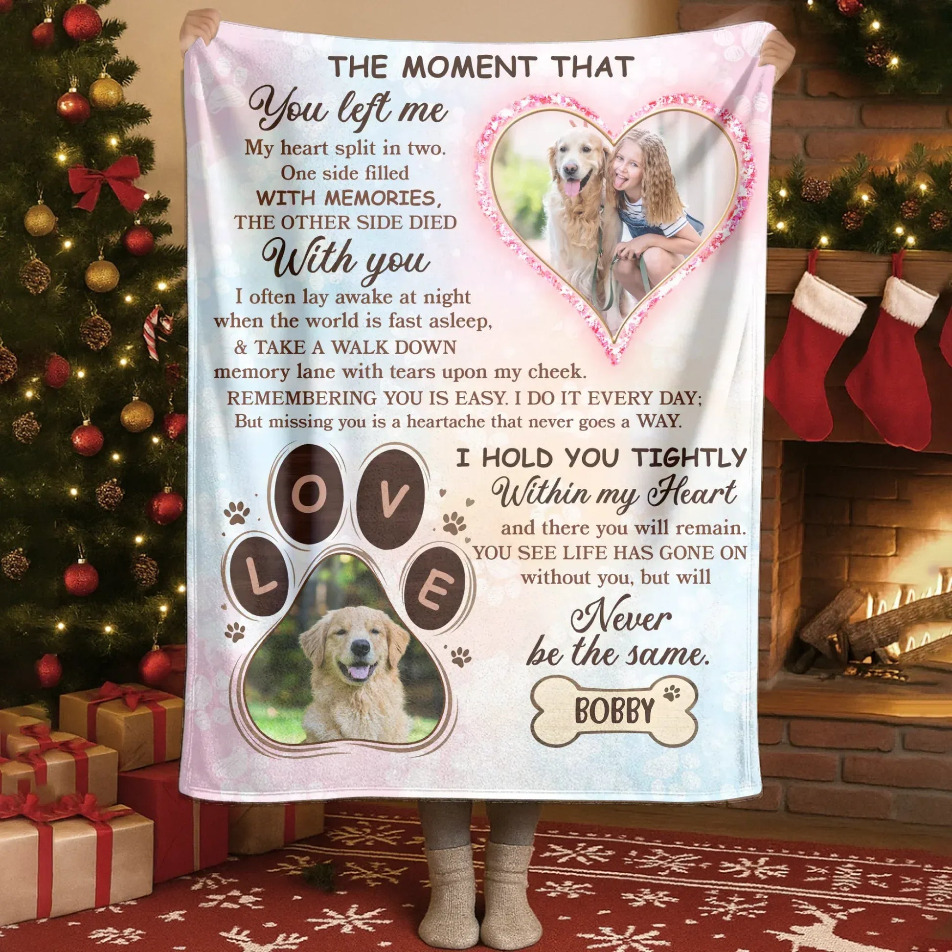 Personalized Blankets The Moment That You Left Me – Personalized Pet Loss Poem Custom Cozy Blanket