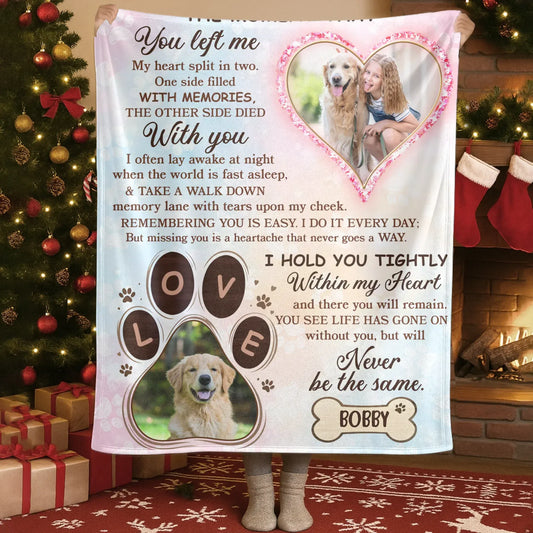 Personalized Blankets Blanket Custom KNT / White / 30x40in / 76x101cm The Moment That You Left Me – Personalized Pet Loss Poem Custom Cozy Blanket
