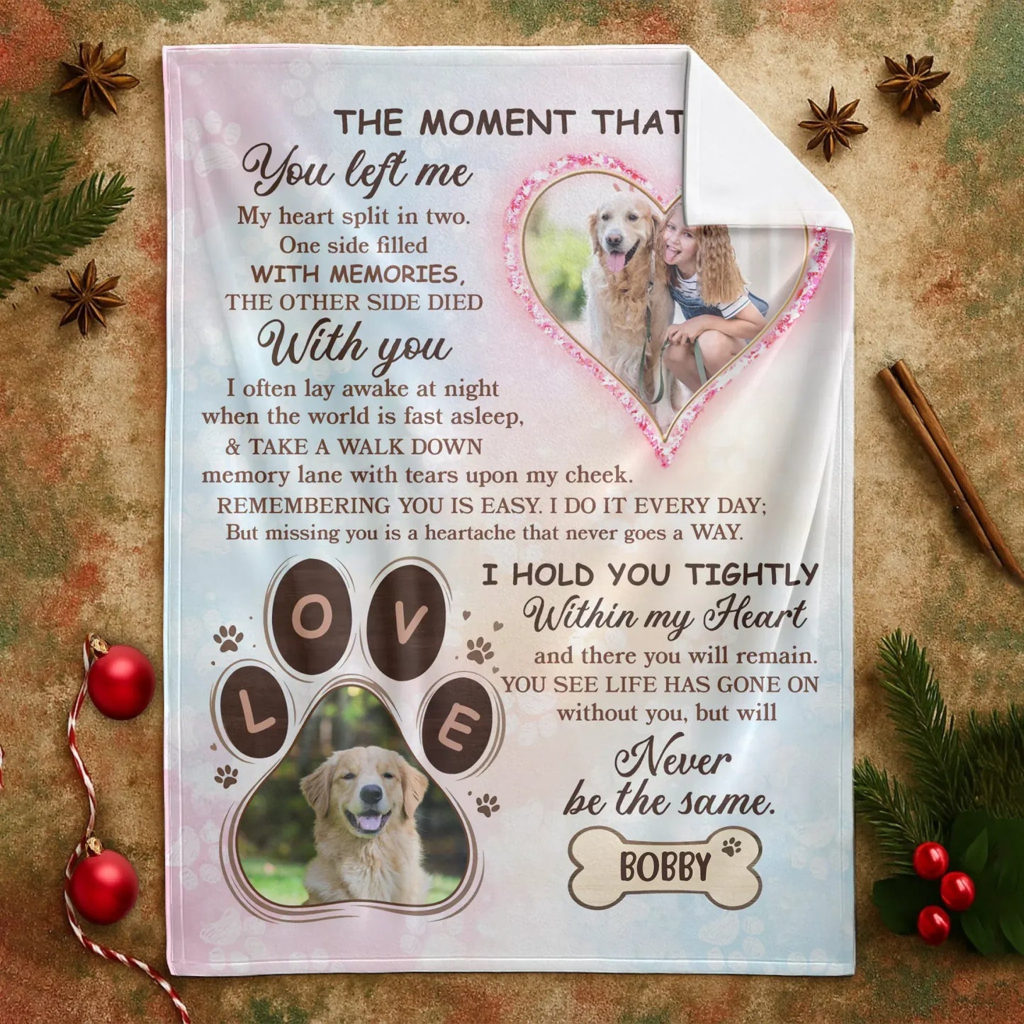 Personalized Blankets The Moment That You Left Me – Personalized Pet Loss Poem Custom Cozy Blanket
