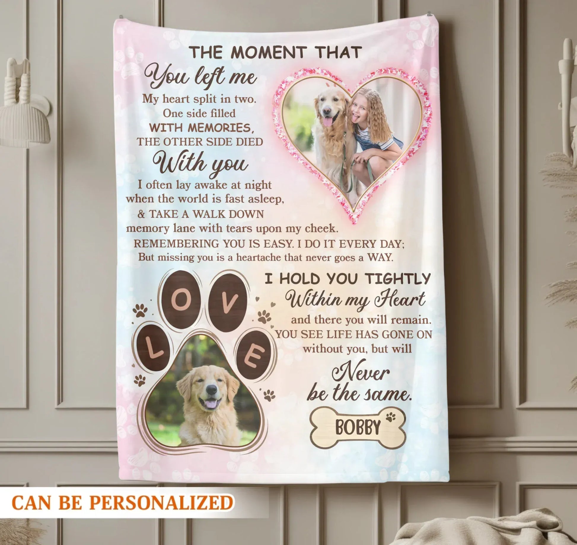 Personalized Blankets The Moment That You Left Me – Personalized Pet Loss Poem Custom Cozy Blanket