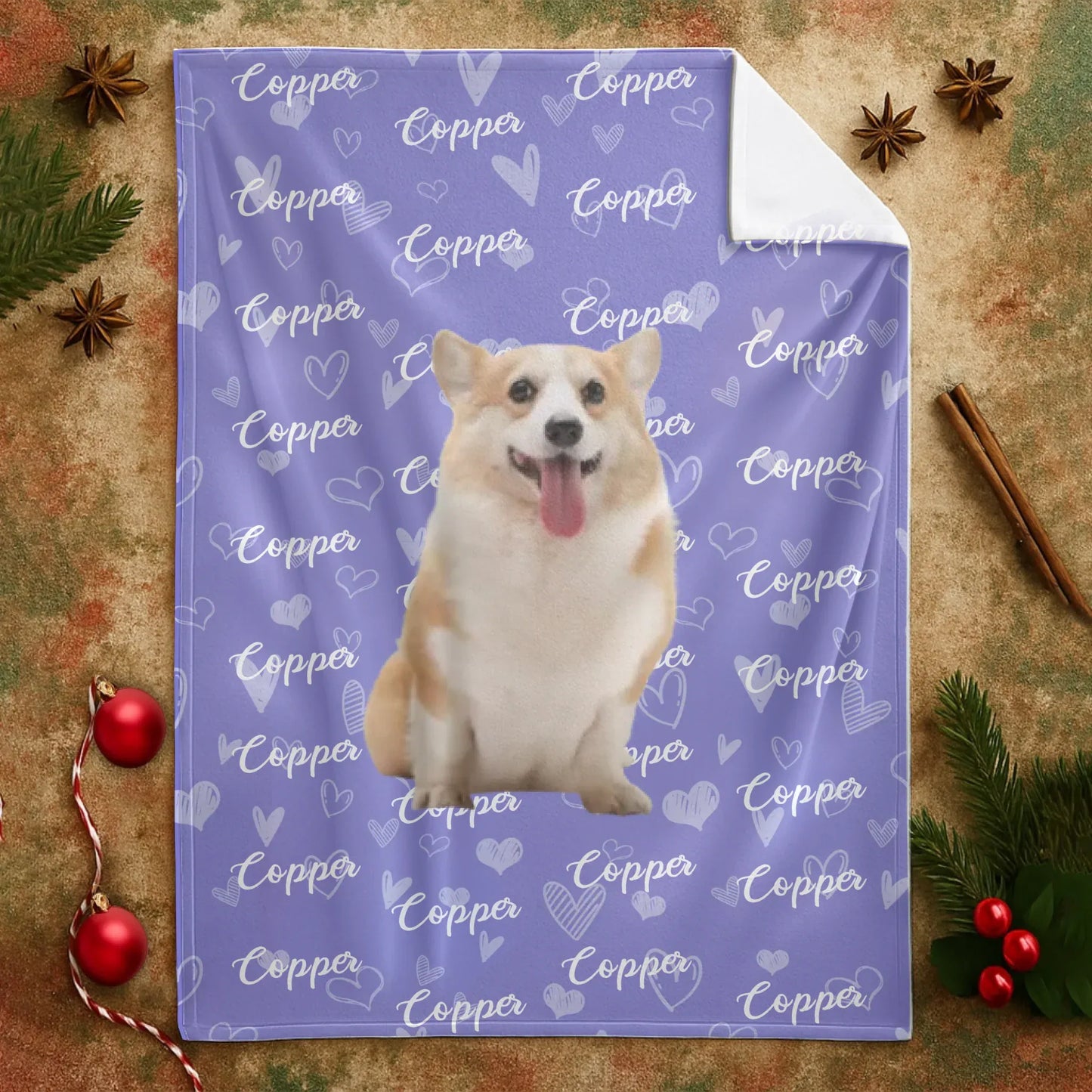 Personalized Blankets My Best Friend's Name – Personalized Dog Photo Name Repeat Pattern Blanket