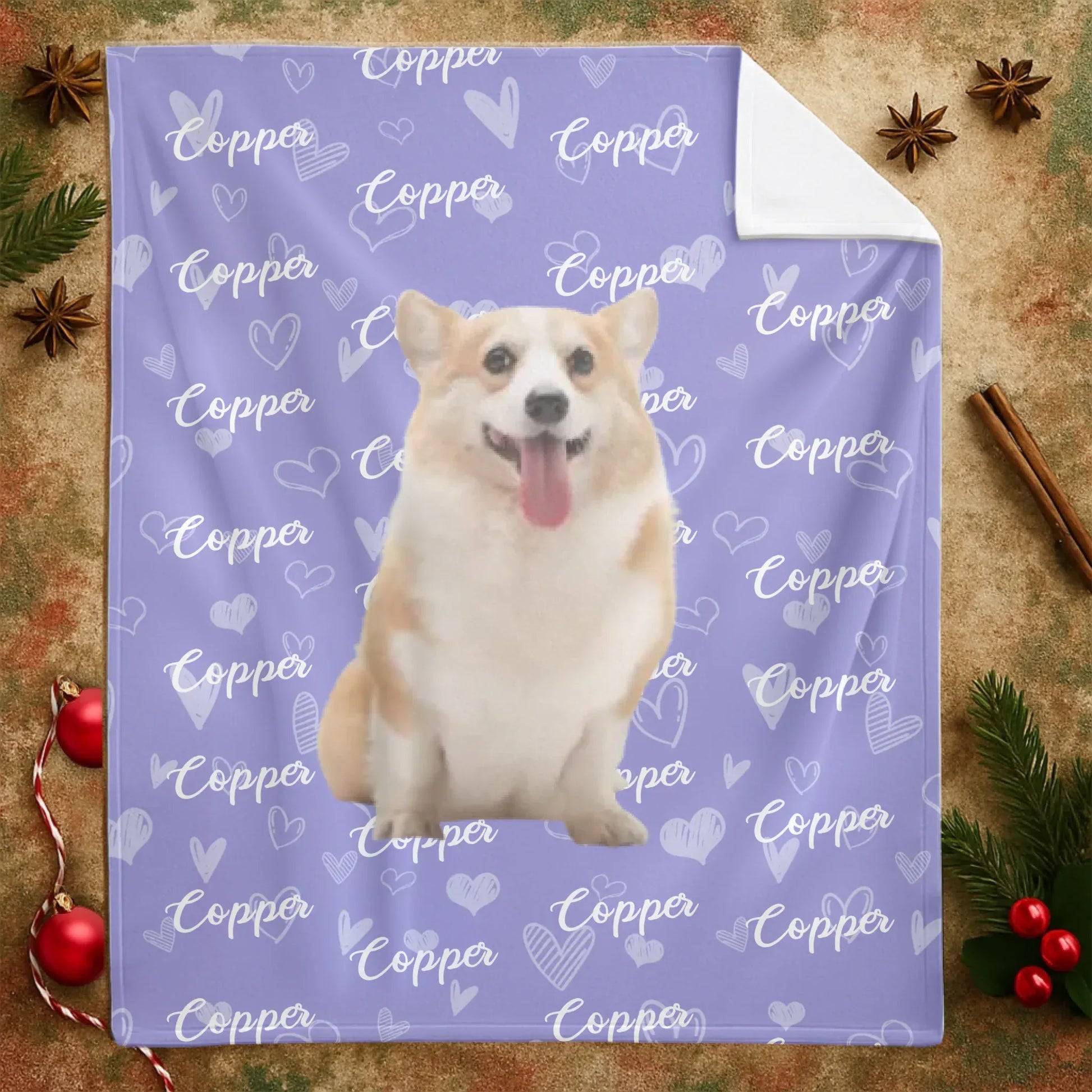 Personalized Blankets My Best Friend's Name – Personalized Dog Photo Name Repeat Pattern Blanket