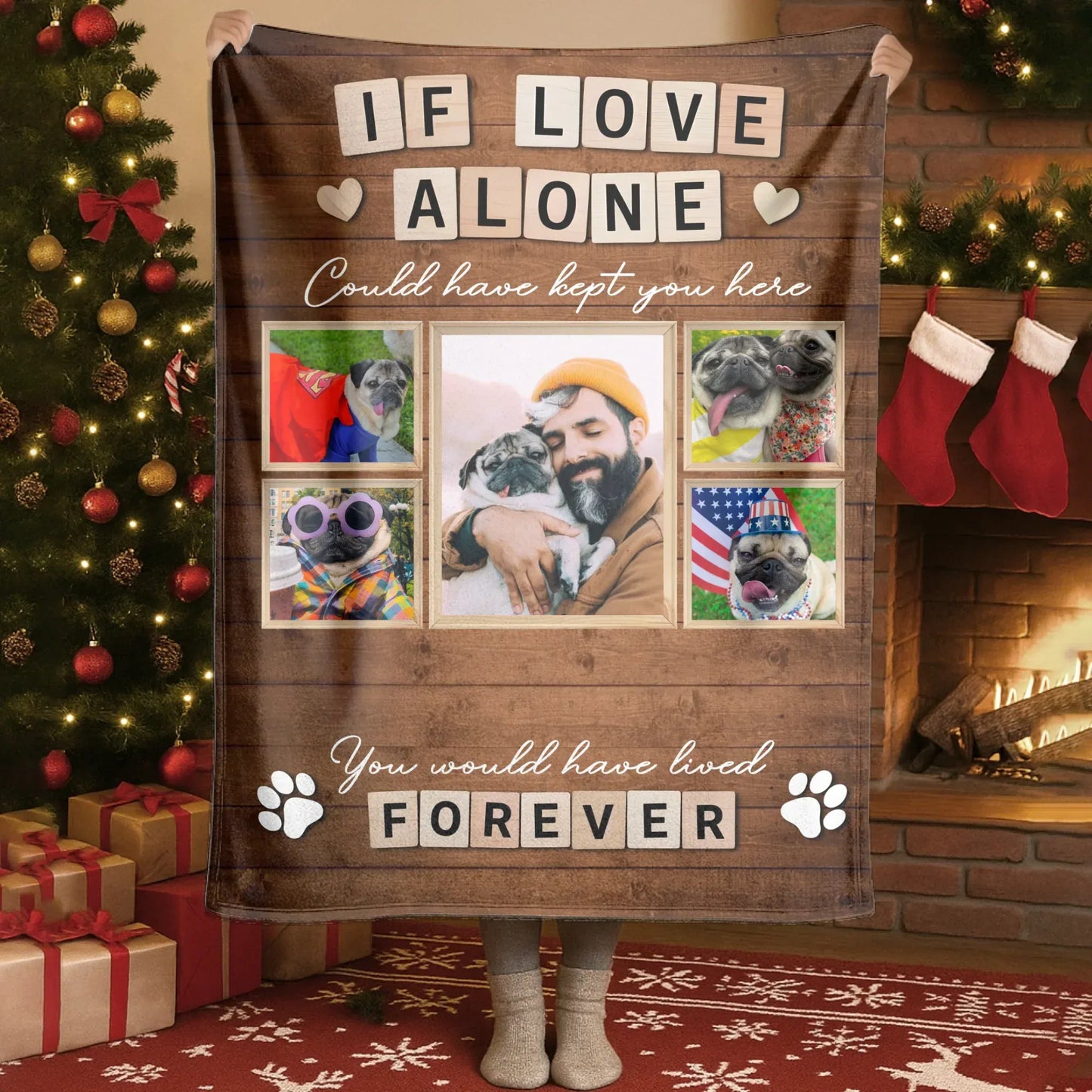 Personalized Blankets If Love Alone Could Have Kept You Here – Personalized Dog Memorial Quote Custom Blanket