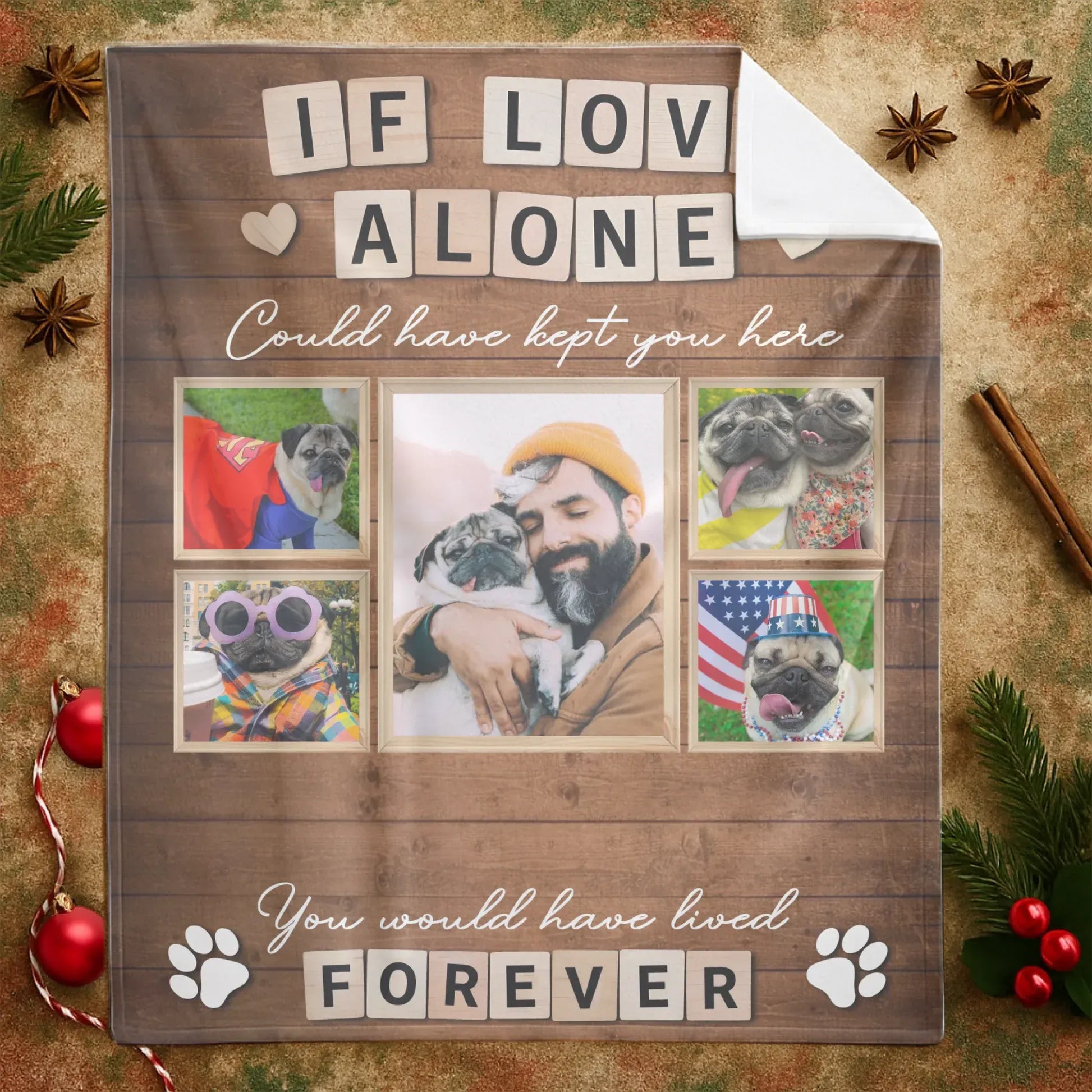 Personalized Blankets If Love Alone Could Have Kept You Here – Personalized Dog Memorial Quote Custom Blanket