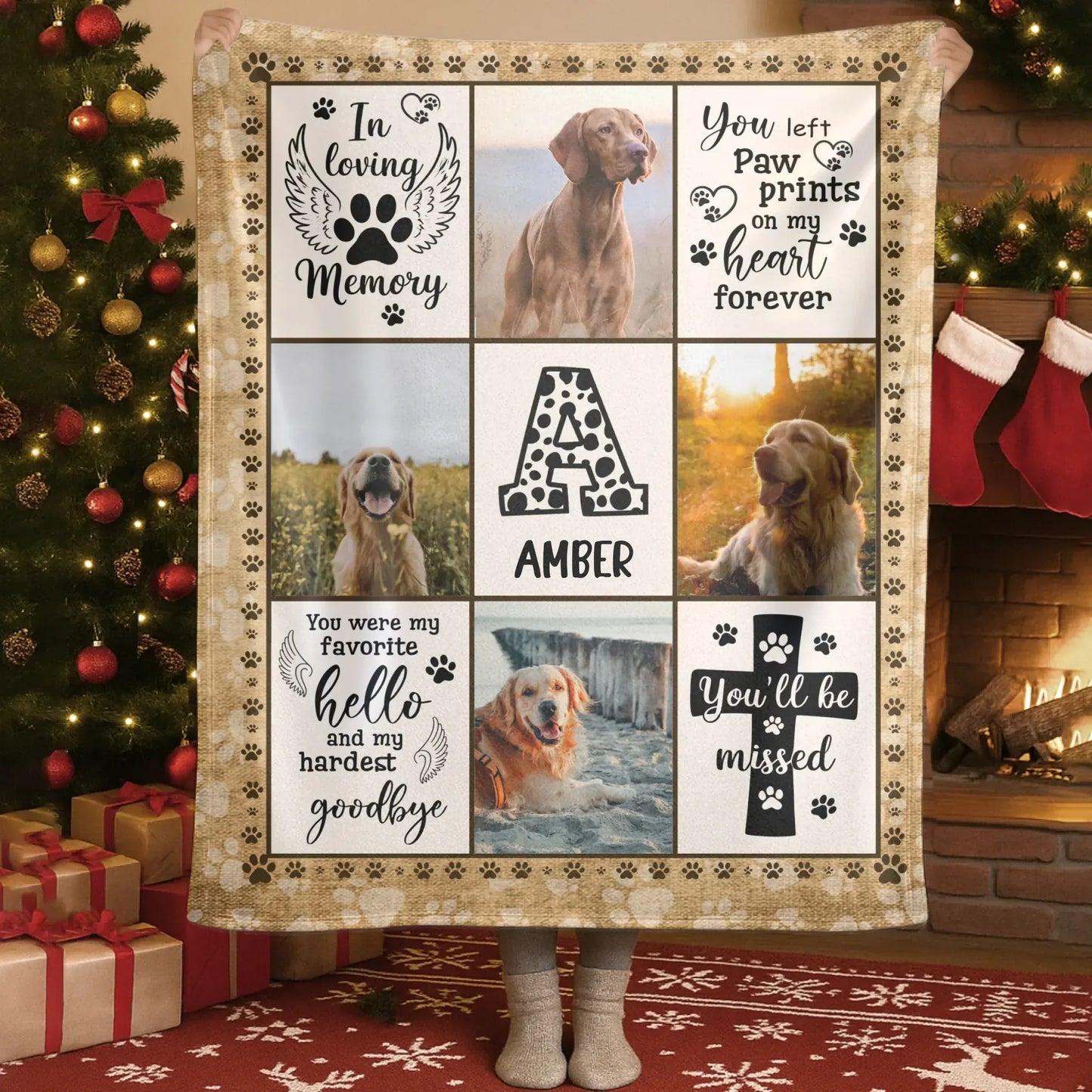 Personalized Blankets Blanket Custom KNT / White / 30x40in / 76x101cm You Left Paw Prints On My Heart Forever – Personalized Dog Photo Custom Blanket