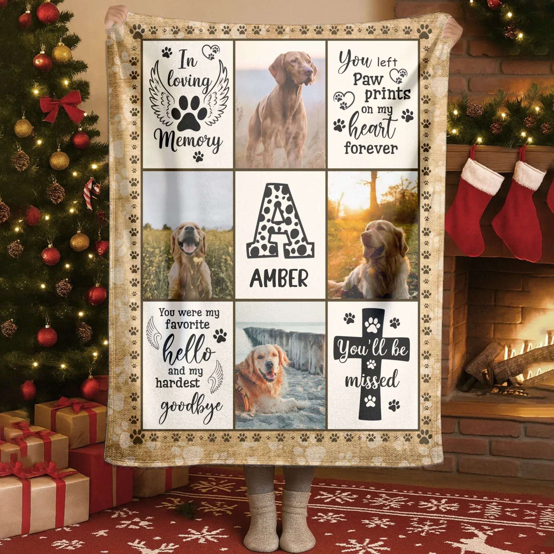 Personalized Blankets You Left Paw Prints On My Heart Forever – Personalized Dog Photo Custom Blanket