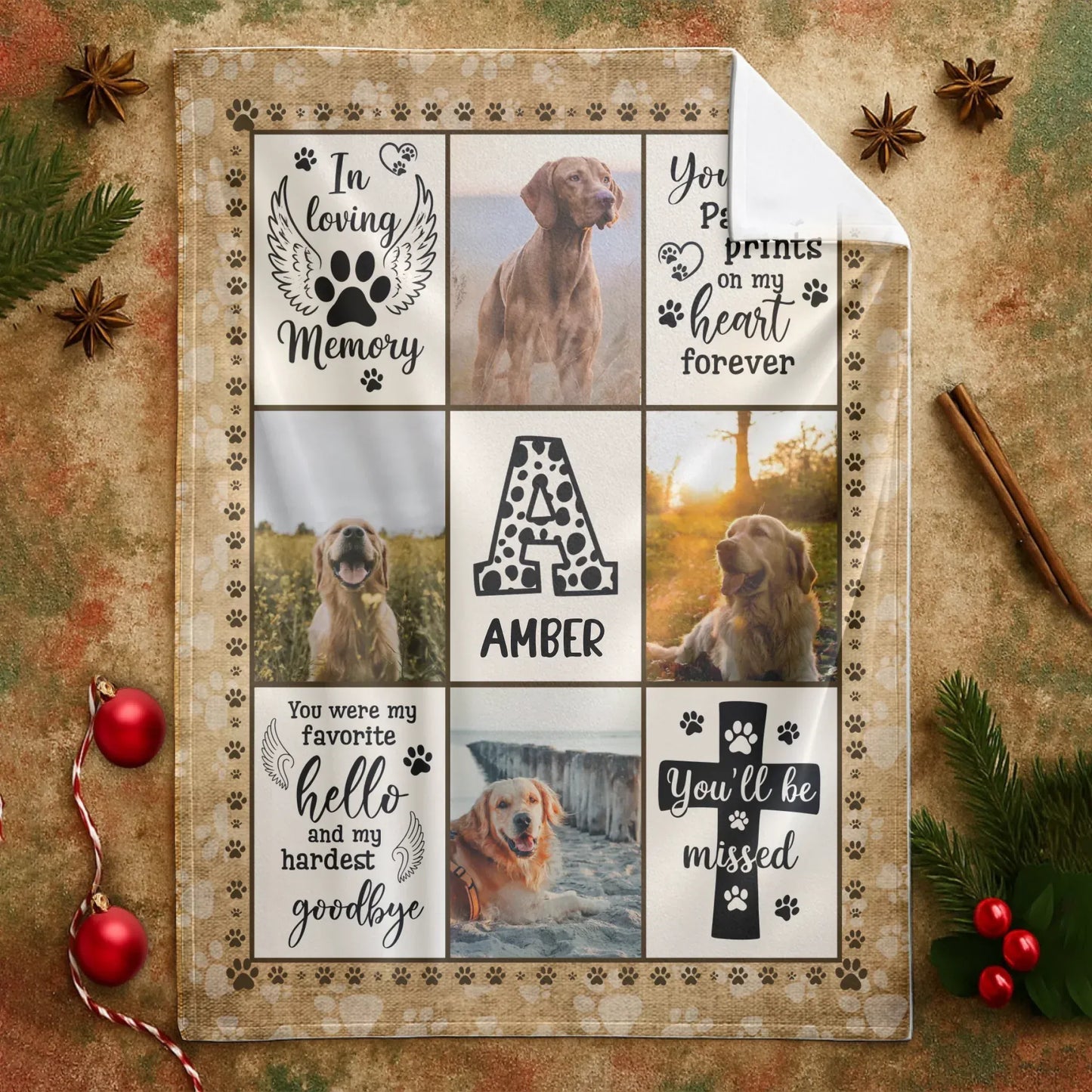 Personalized Blankets You Left Paw Prints On My Heart Forever – Personalized Dog Photo Custom Blanket