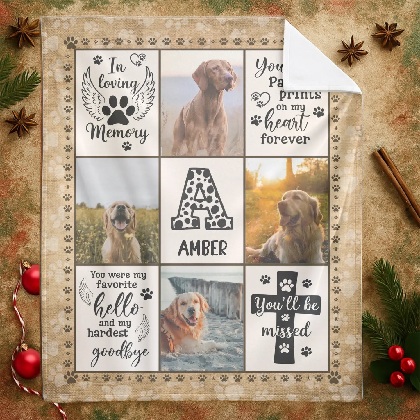 Personalized Blankets You Left Paw Prints On My Heart Forever – Personalized Dog Photo Custom Blanket