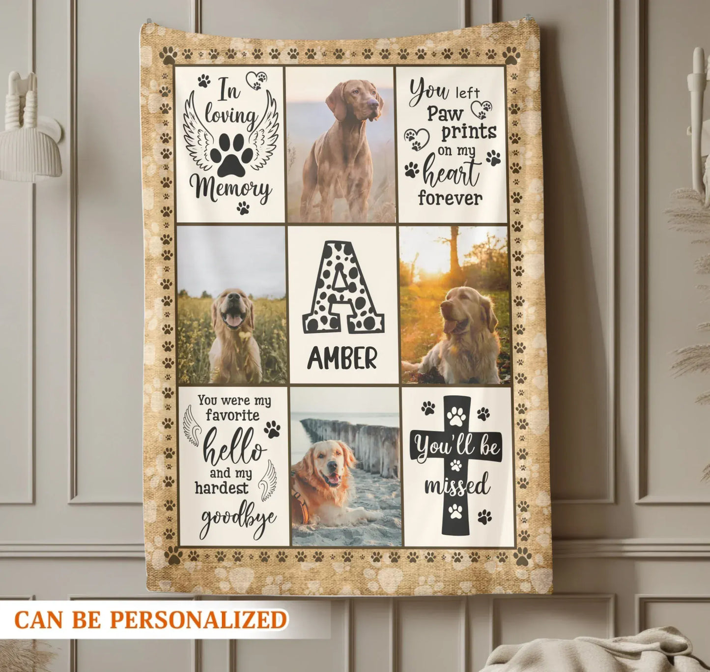 Personalized Blankets You Left Paw Prints On My Heart Forever – Personalized Dog Photo Custom Blanket