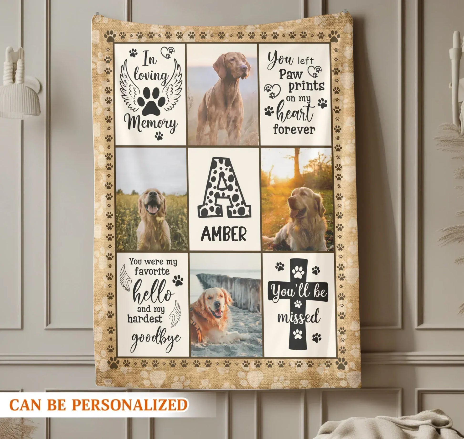Personalized Blankets You Left Paw Prints On My Heart Forever – Personalized Dog Photo Custom Blanket