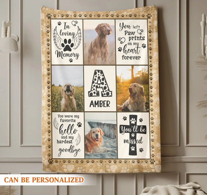 Personalized Blankets You Left Paw Prints On My Heart Forever – Personalized Dog Photo Custom Blanket