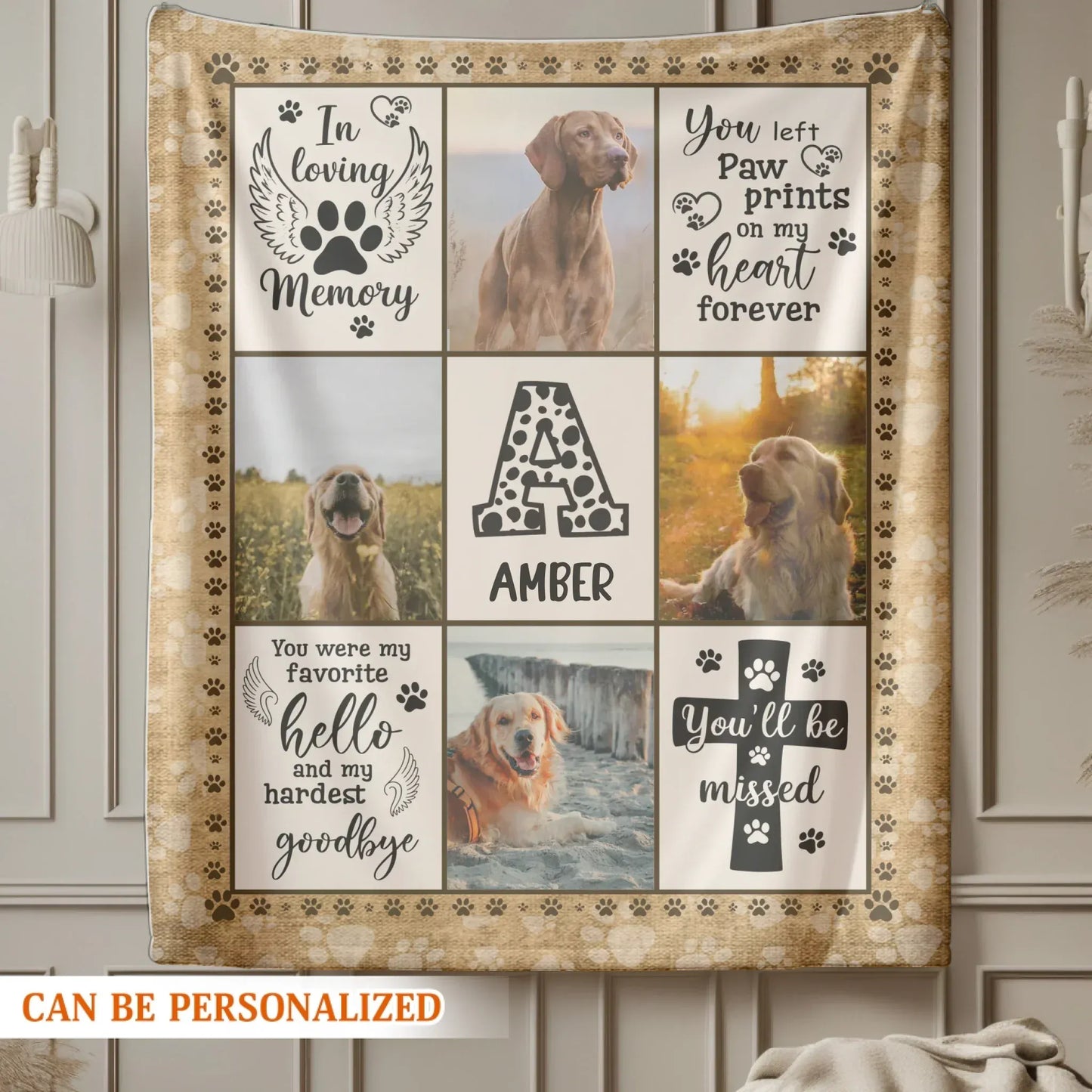 Personalized Blankets You Left Paw Prints On My Heart Forever – Personalized Dog Photo Custom Blanket