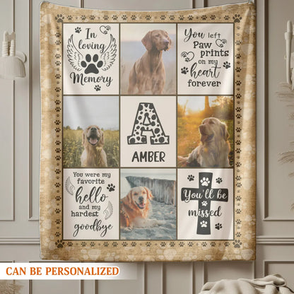 Personalized Blankets You Left Paw Prints On My Heart Forever – Personalized Dog Photo Custom Blanket