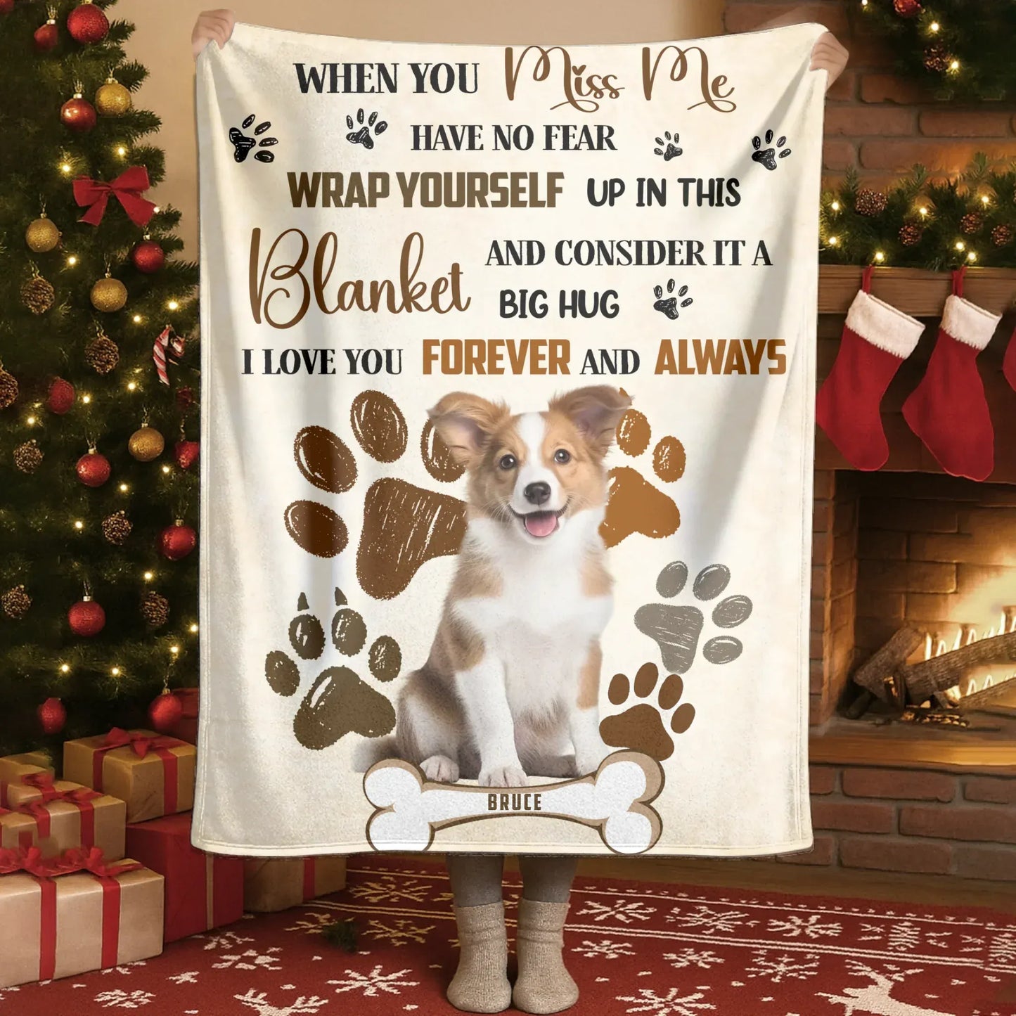 Personalized Blankets A Big Hug From Heaven - Personalized Dog Photo & Name Memorial Custom Blanket