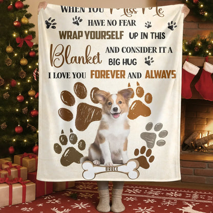 Personalized Blankets Blanket Custom KNT / White / 30x40in / 76x101cm A Big Hug From Heaven - Personalized Dog Photo & Name Memorial Custom Blanket