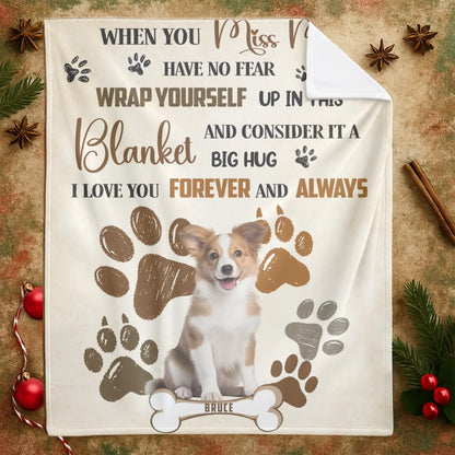 Personalized Blankets A Big Hug From Heaven - Personalized Dog Photo & Name Memorial Custom Blanket