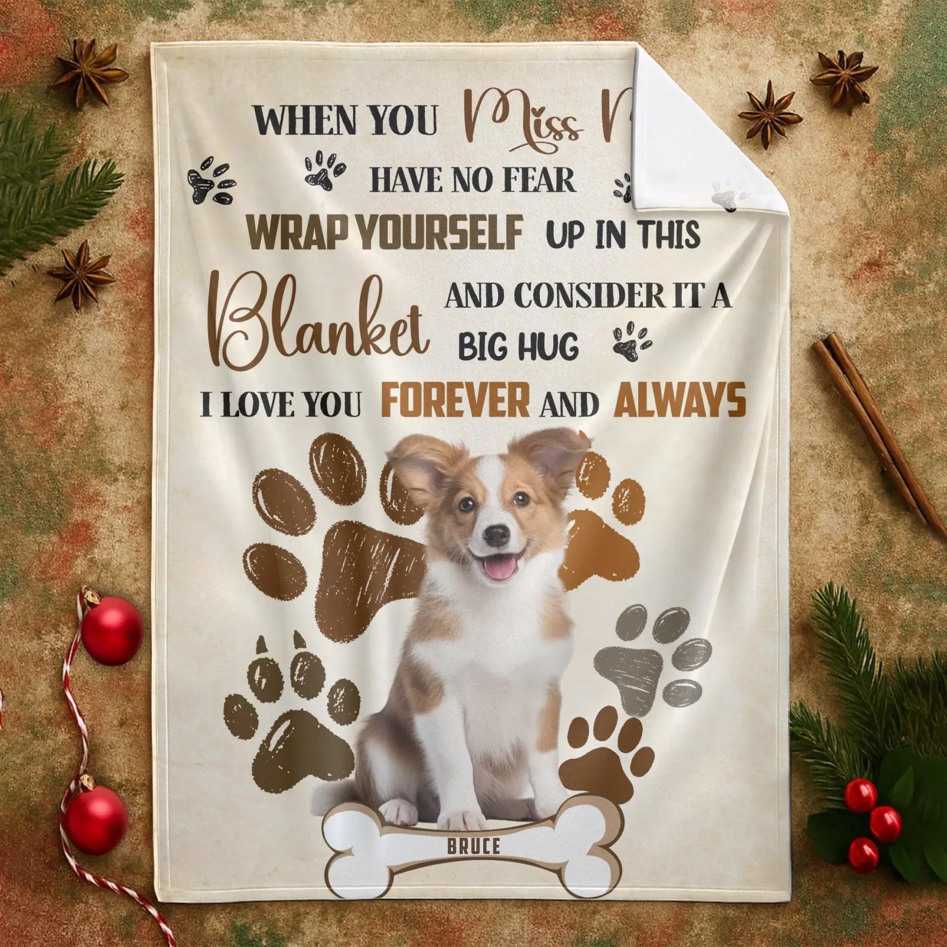 Personalized Blankets A Big Hug From Heaven - Personalized Dog Photo & Name Memorial Custom Blanket