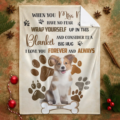 Personalized Blankets A Big Hug From Heaven - Personalized Dog Photo & Name Memorial Custom Blanket