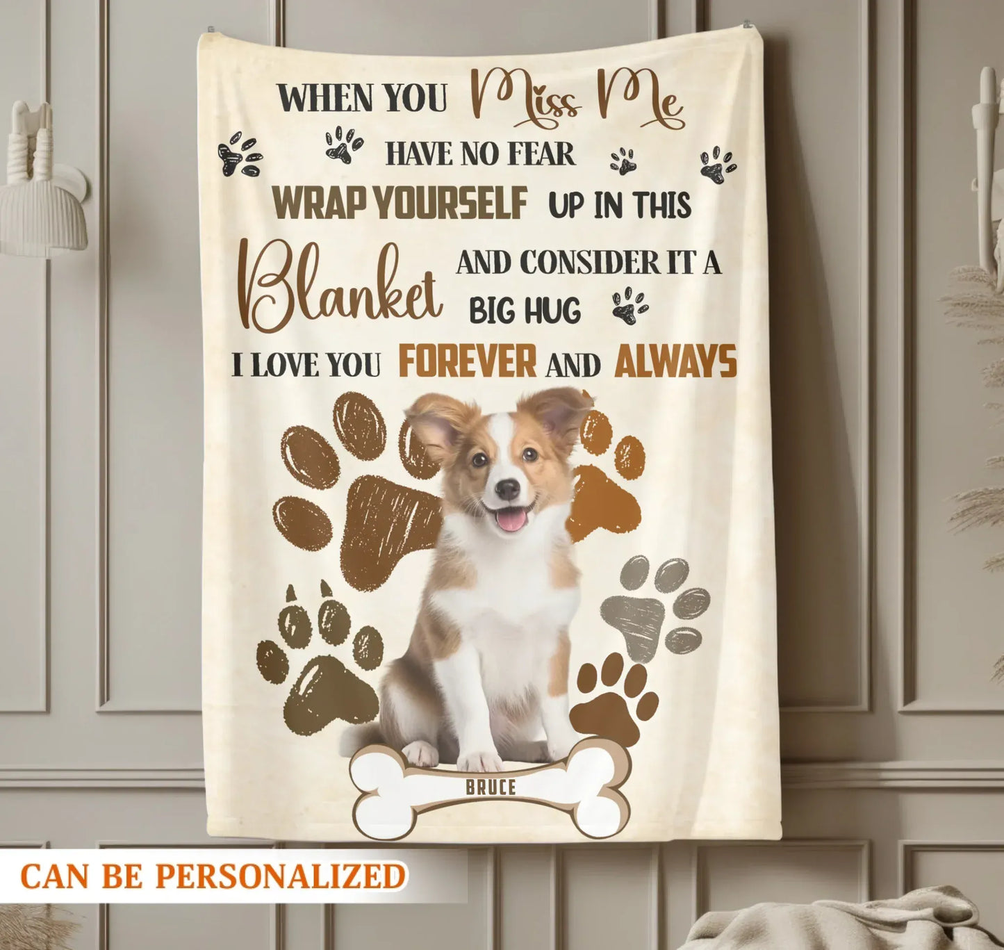Personalized Blankets A Big Hug From Heaven - Personalized Dog Photo & Name Memorial Custom Blanket