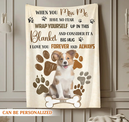Personalized Blankets A Big Hug From Heaven - Personalized Dog Photo & Name Memorial Custom Blanket