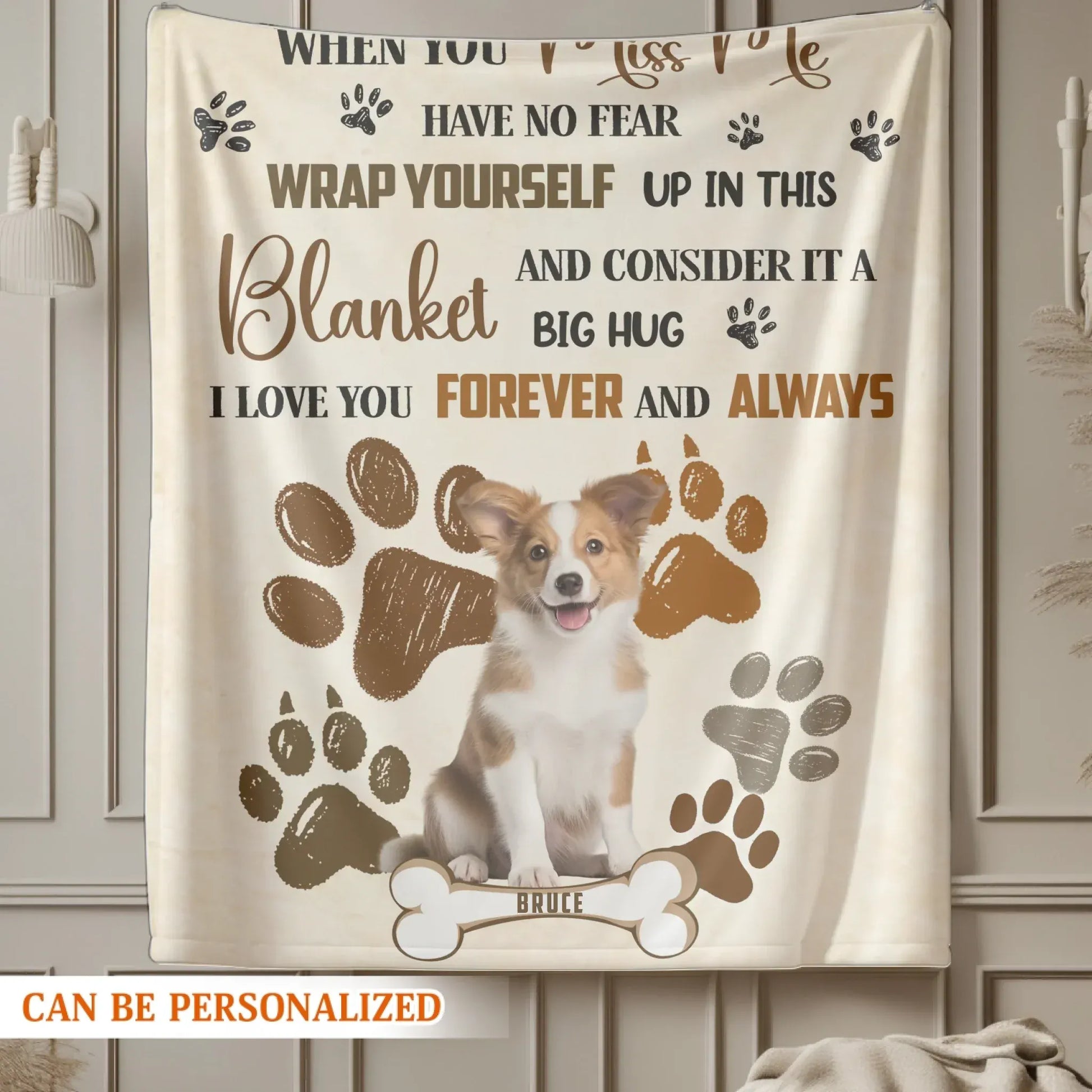 Personalized Blankets A Big Hug From Heaven - Personalized Dog Photo & Name Memorial Custom Blanket