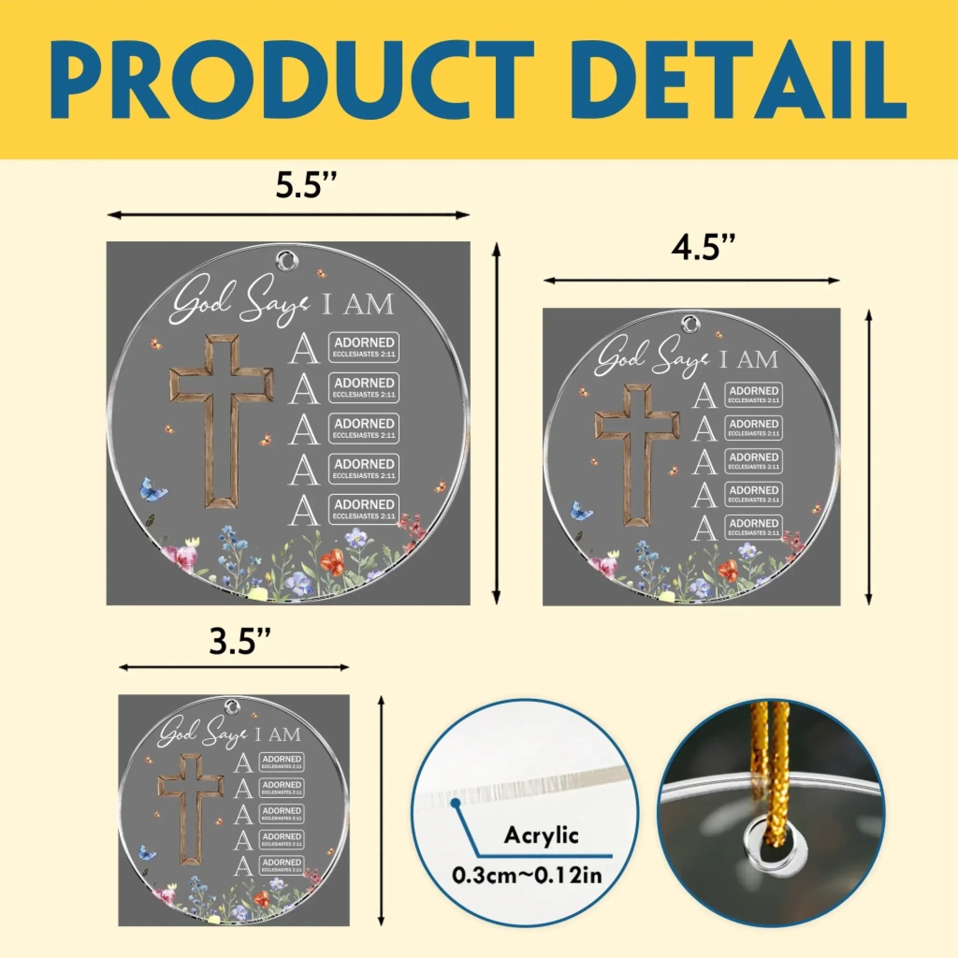 God Says I Am Name Letter In Bible - Personalized Acrylic Ornament