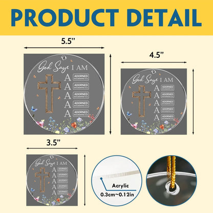 God Says I Am Name Letter In Bible - Personalized Acrylic Ornament