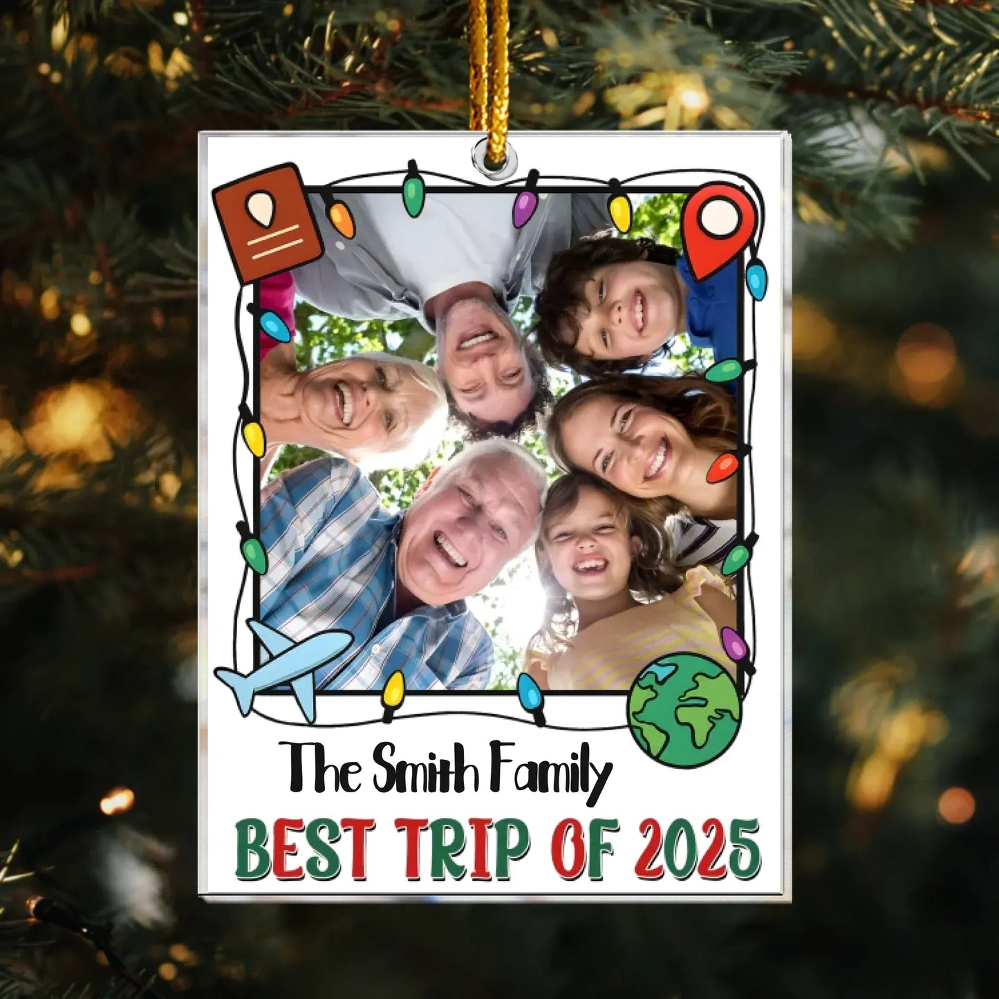 Personalized Ornaments Ornament Acrylic / Glass / 3.5in / 8.9cm Best Trip Of 2025 - Family Holiday Keepsake - Personalized Acrylic Photo Ornament