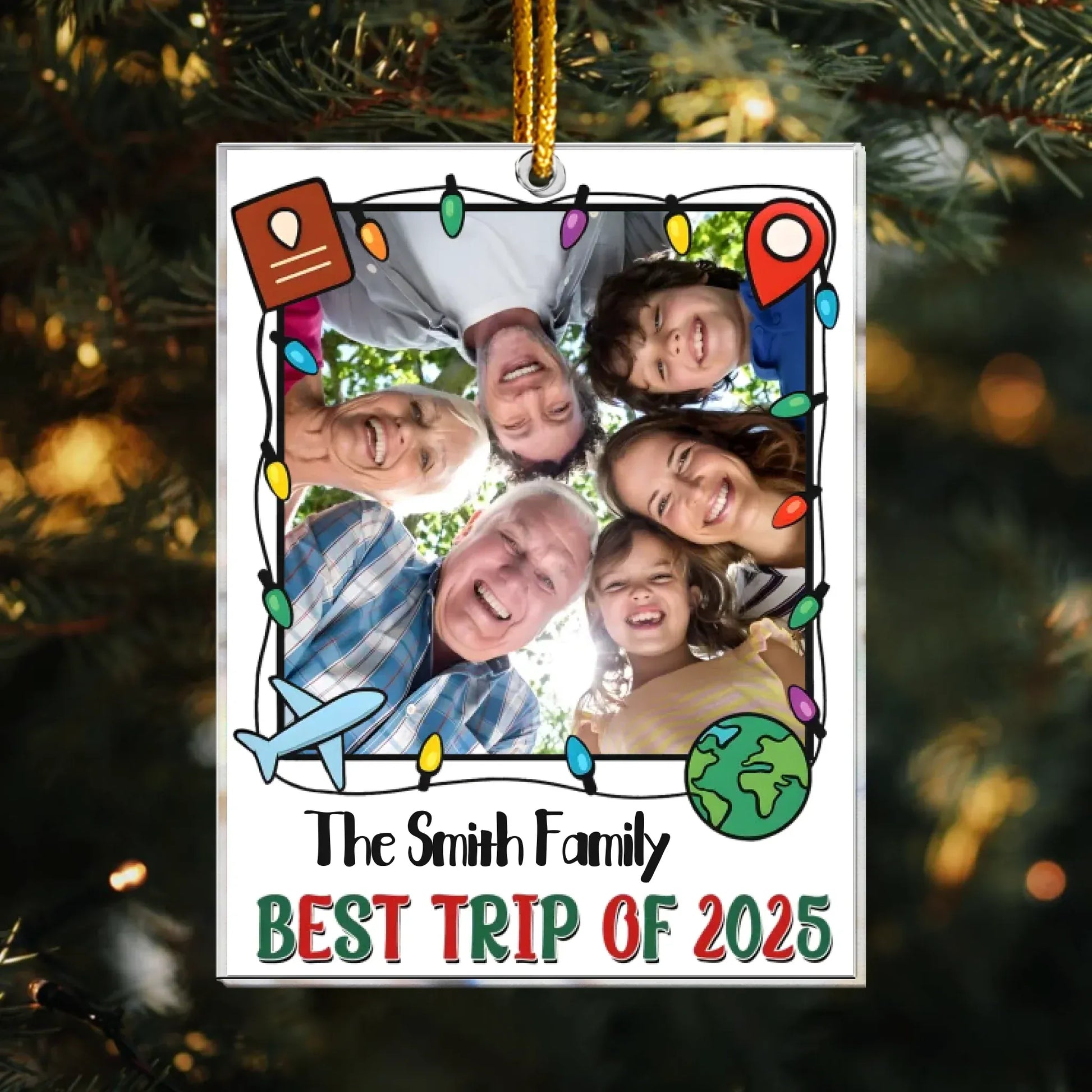 Personalized Ornaments Ornament Acrylic / Glass / 3.5in / 8.9cm Best Trip Of 2025 - Family Holiday Keepsake - Personalized Acrylic Photo Ornament