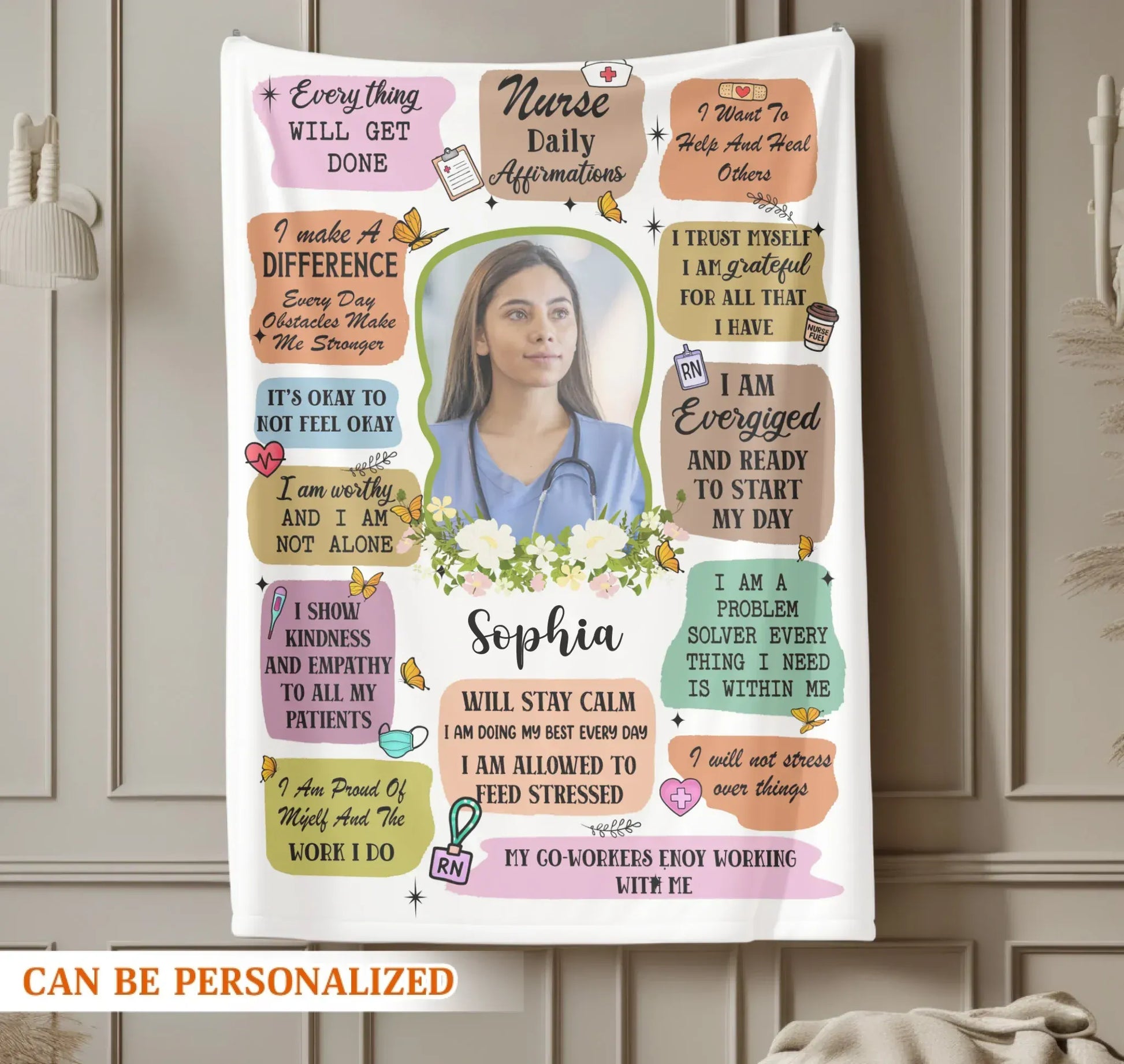 I Show Kindness And Empathy To All My Patients - Personalized Nurse Photo Custom Blanket
